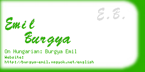 emil burgya business card